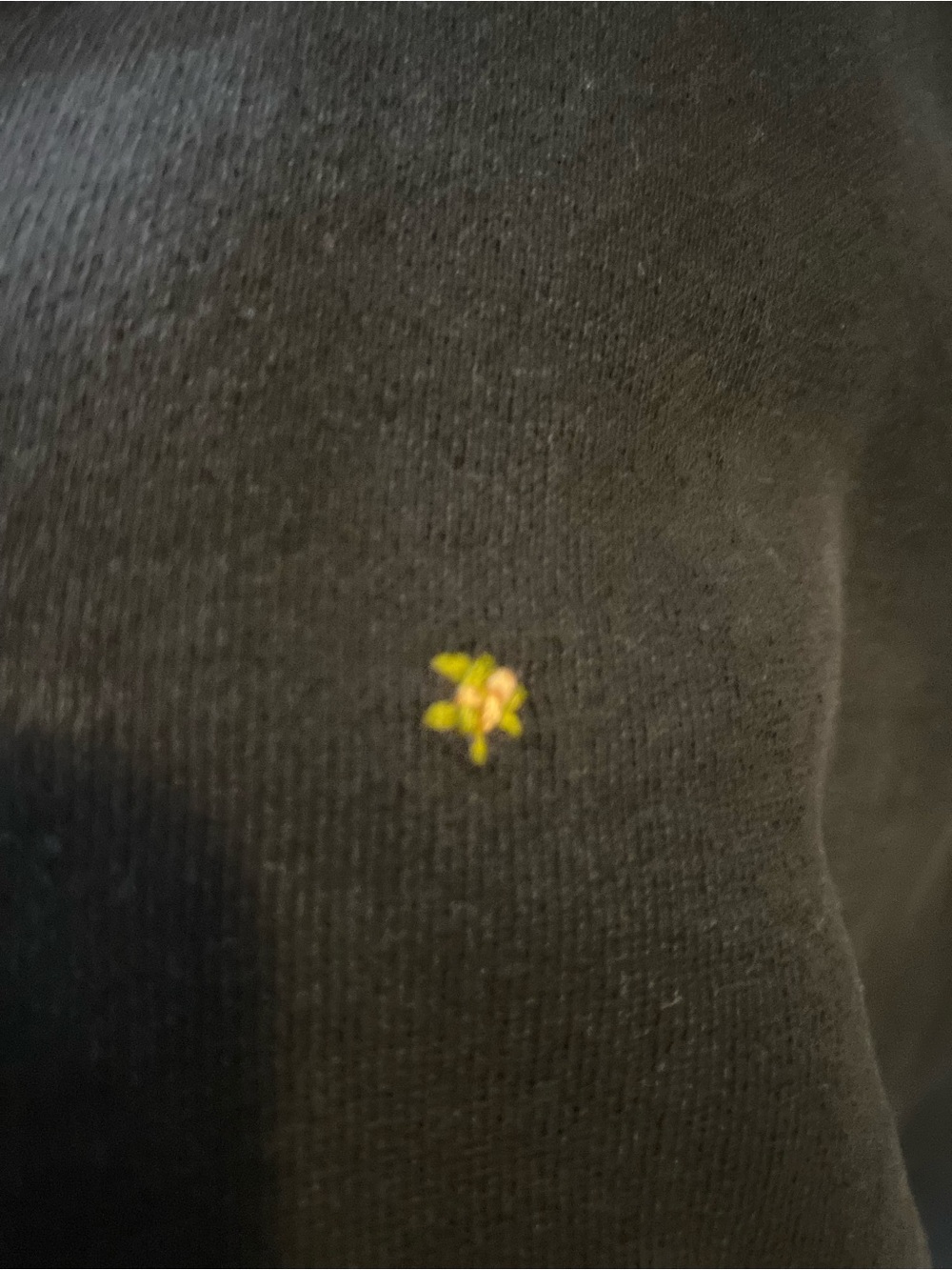 Fila Black Quarter-Zip Pullover Sweatshirt with small embroidered flowers - Picture 2 of 7